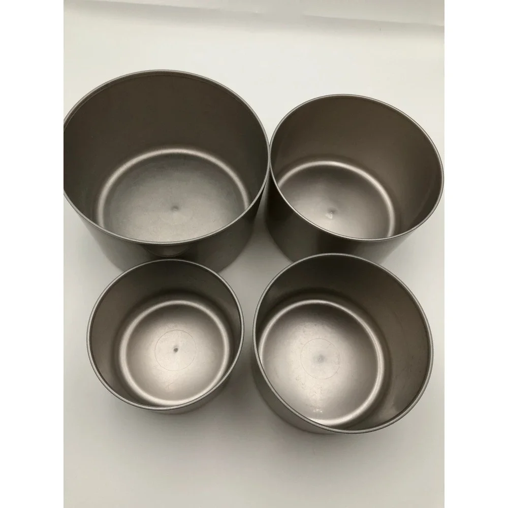 Vtg 80s Tupperware One Touch Silver Gray Canister Set (4) Nesting 2707-2710 Lids